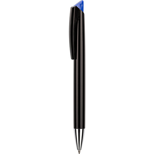 Kugelschreiber Roxi Schwarz , Promo Effects, schwarz / blau, Kunststoff, 14,10cm (Länge), Bild 1