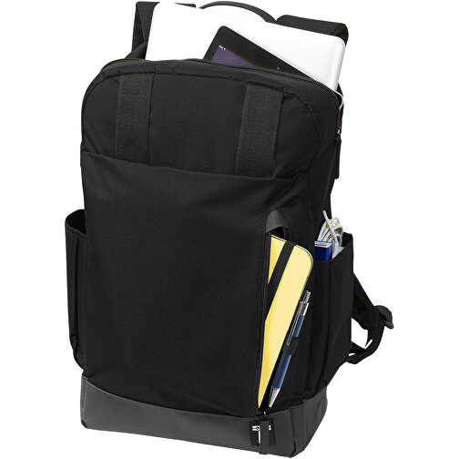 Compu 15,6' Laptop-Rucksack 14L , schwarz / schwarz, 300D Polyester, Tarpaulin, 29,00cm x 45,00cm x 10,00cm (Länge x Höhe x Breite), Bild 3