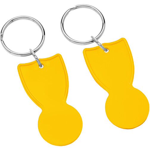 Einkaufswagenlöser , gelb, PS+MET, 5,00cm x 0,30cm x 2,50cm (Länge x Höhe x Breite), Bild 1