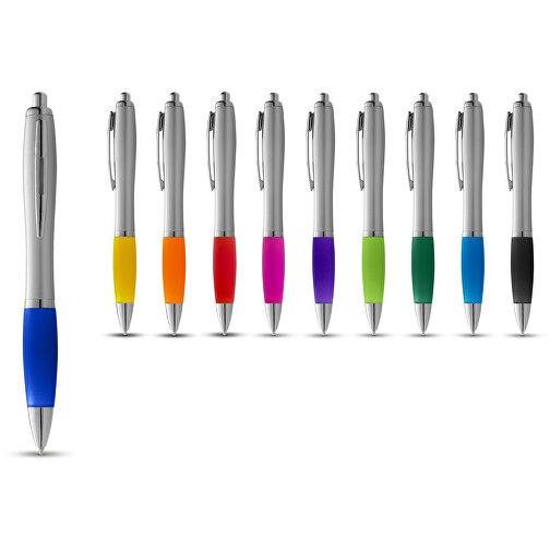Nash kulepenn med sølvfarget kropp og farget gummigrep, Bilde 4