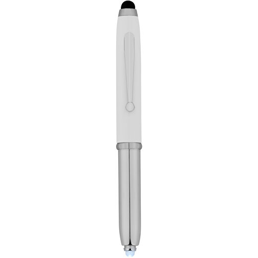 Xenon Stylus Kugelschreiber mit LED Licht , weiss / silber, Aluminium, 12,80cm (Länge), Bild 1