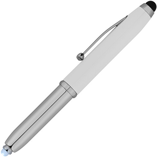 Xenon Stylus Kugelschreiber mit LED Licht , weiss / silber, Aluminium, 12,80cm (Länge), Bild 4