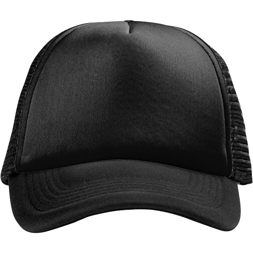 Trucker Kappe Mit 5 Segmenten , schwarz / schwarz, Jersey foam 100% Polyester, 100 g/m2, Contrast fabric, Mesh    100% Polyester, , Bild 3