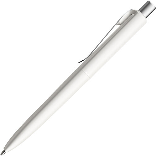 Prodir DS8 PSM Push Kugelschreiber , Prodir, weiß/silber satiniert, Kunststoff/Metall, 14,10cm x 1,50cm (Länge x Breite), Bild 4