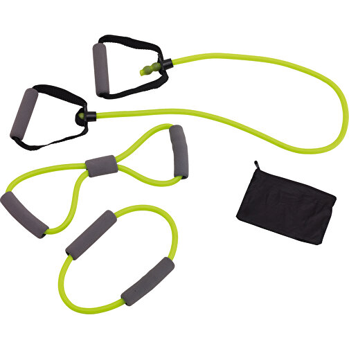 Fitnessbänder-Set SPORTS SPIRITS , grün, schwarz, Kunststoff / TPR, 30,00cm x 20,00cm (Länge x Breite), Bild 2