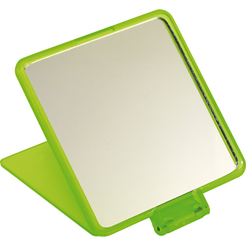 Kosmetikspiegel MODEL , grün, Kunststoff / Glas, 6,30cm x 0,50cm x 7,00cm (Länge x Höhe x Breite), Bild 1