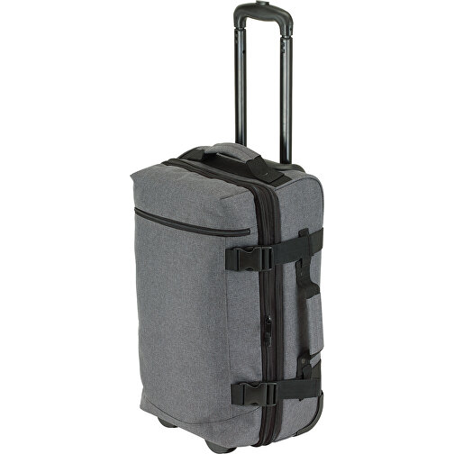 Trolley-Reisetasche VISBY , grau, schwarz, 600D Polyester, 28,00cm x 55,00cm x 24,00cm (Länge x Höhe x Breite), Bild 1