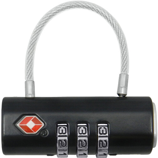 TSA-Kombinationsschloss , schwarz, Metall, 5,20cm x 1,50cm x 2,00cm (Länge x Höhe x Breite), Bild 1