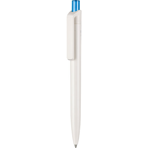 Kugelschreiber BIO-INSIDER , Ritter-Pen, weiß bio/caribic-blau TR/FR, ABS-Kunststoff, 14,20cm (Länge), Bild 1