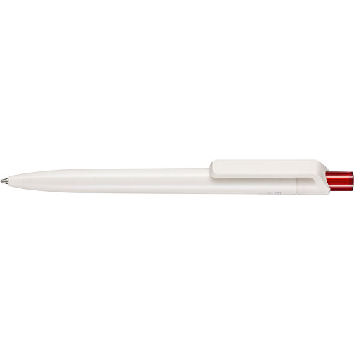 Kugelschreiber BIO-INSIDER , Ritter-Pen, weiß bio/kirsch-rot TR/FR, ABS-Kunststoff, 14,20cm (Länge), Bild 3