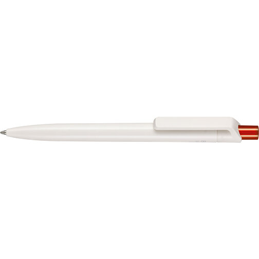 Kugelschreiber BIO-INSIDER , Ritter-Pen, weiß bio/feuer-rot TR/FR, ABS-Kunststoff, 14,20cm (Länge), Bild 3