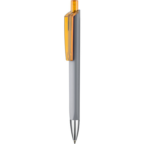 Kugelschreiber TRI-STAR SOFT ST , Ritter-Pen, stein-grau/mango-gelb TR/FR, ABS-Kunststoff, 14,00cm (Länge), Bild 1