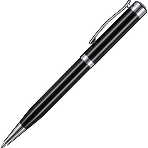 Kugelschreiber FORTUNA Schwarz , Ritter-Pen, schwarz, Metall, 13,80cm (Länge), Bild 2