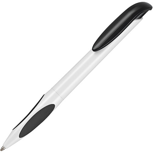Kugelschreiber ATMOS , Ritter-Pen, weiß/schwarz, ABS-PP-Kunststoff, 14,50cm (Länge), Bild 2