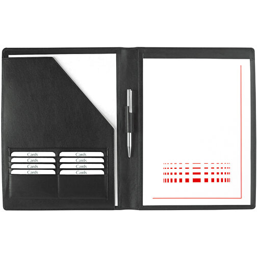 Schreibmappe A4 , schwarz, Rindnappaleder, 32,00cm x 25,00cm (Länge x Breite), Bild 1