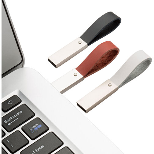 USB-Stick Elegance 2GB , Promo Effects MB , braun MB , 2 GB , Metall, Leder MB , 3 - 10 MB/s MB , 8,30cm x 0,45cm x 1,20cm (Länge x Höhe x Breite), Bild 3