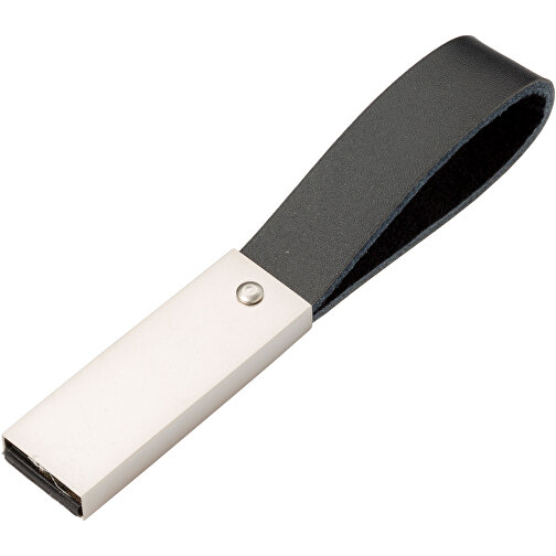 USB-Stick Elegance 1GB , Promo Effects MB , schwarz MB , 1 GB , Metall, Leder MB , 3 - 10 MB/s MB , 8,30cm x 0,45cm x 1,20cm (Länge x Höhe x Breite), Bild 1