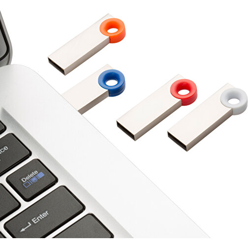 USB-Stick Metall Color 2GB , Promo Effects MB , weiß MB , 2 GB , Metall, ABS MB , 3 - 10 MB/s MB , 3,80cm x 0,45cm x 1,20cm (Länge x Höhe x Breite), Bild 3