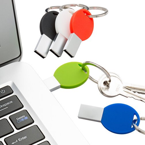 USB-Stick Silicon III 1GB , Promo Effects MB , grün MB , 1 GB , Metall, Silikon MB , 3 - 10 MB/s MB , 5,23cm x 0,45cm x 2,66cm (Länge x Höhe x Breite), Bild 3