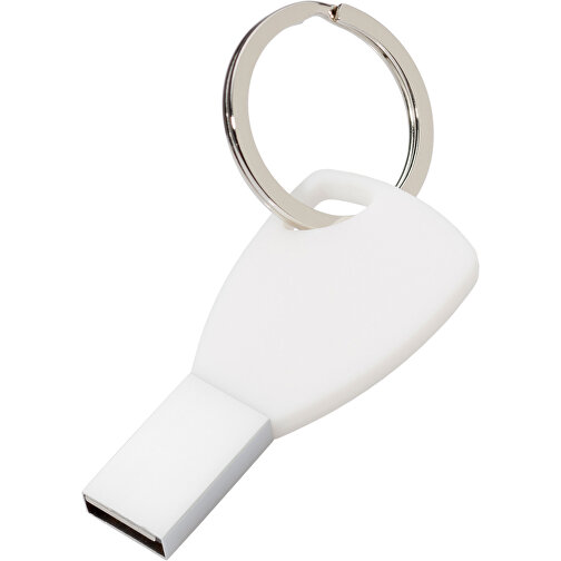 USB-Stick Silicon II 8GB , Promo Effects MB , weiß MB , 8 GB , Metall, Silikon MB , 3 - 10 MB/s MB , 5,72cm x 0,45cm x 2,60cm (Länge x Höhe x Breite), Bild 1