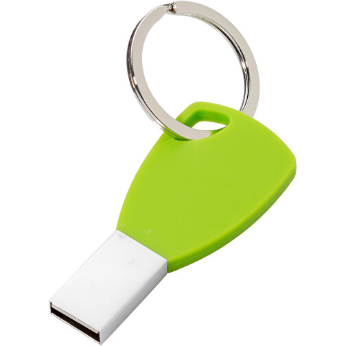 USB-Stick Silicon II 1GB , Promo Effects MB , grün MB , 1 GB , Metall, Silikon MB , 3 - 10 MB/s MB , 5,72cm x 0,45cm x 2,60cm (Länge x Höhe x Breite), Bild 1