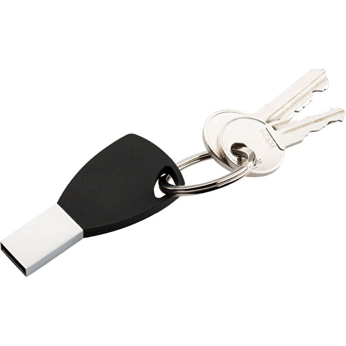 USB-Stick Silicon II 1GB , Promo Effects MB , schwarz MB , 1 GB , Metall, Silikon MB , 3 - 10 MB/s MB , 5,72cm x 0,45cm x 2,60cm (Länge x Höhe x Breite), Bild 2