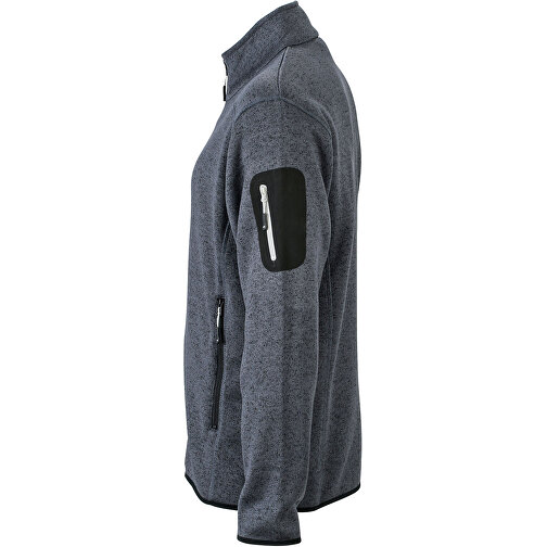 Men’s Knitted Fleece Jacket , James Nicholson, dunkelgrau-melange / silber, XXL, , Bild 2