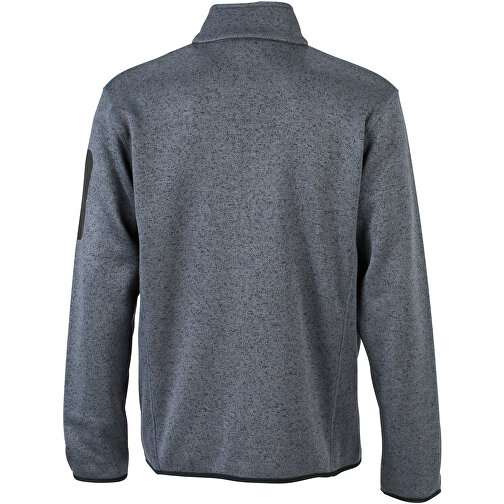 Men’s Knitted Fleece Jacket , James Nicholson, dunkelgrau-melange / silber, L, , Bild 4