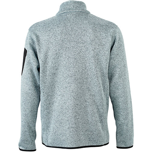 Men’s Knitted Fleece Jacket , James Nicholson, hellgrau-melange / silber, XXL, , Bild 4