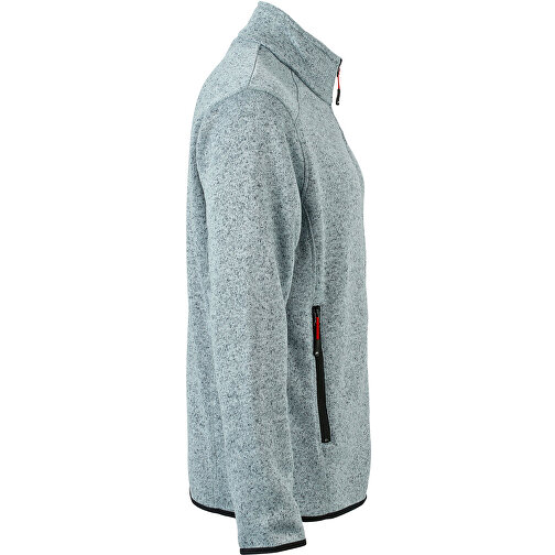 Men’s Knitted Fleece Jacket , James Nicholson, hellgrau-melange / silber, M, , Bild 3