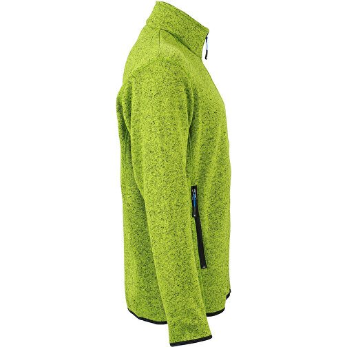 Men’s Knitted Fleece Jacket , James Nicholson, kiwi-melange / royal, XXL, , Bild 3