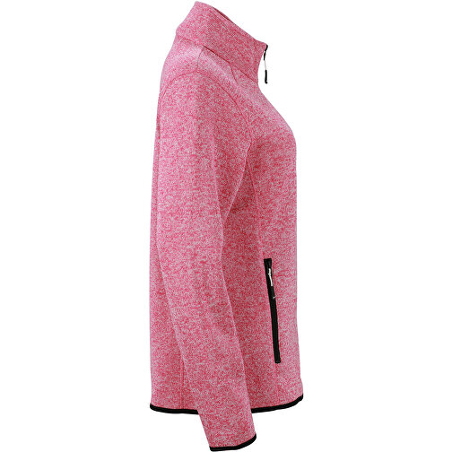 Ladies’ Knitted Fleece Jacket , James Nicholson, pink-melange / offweiß, L, , Bild 3
