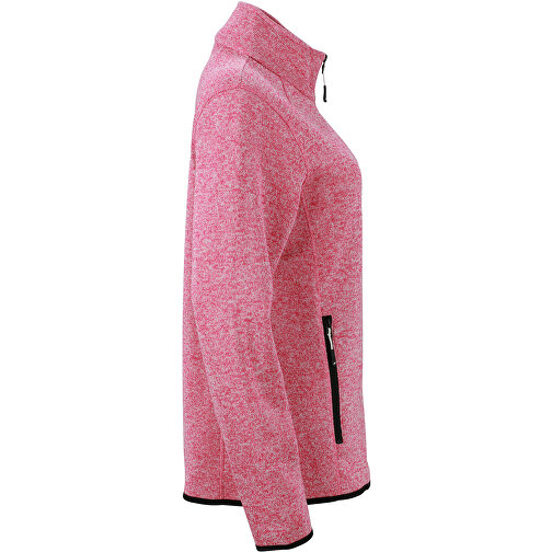 Ladies’ Knitted Fleece Jacket , James Nicholson, pink-melange / offweiss, L, , Bild 3