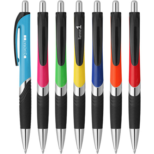 Druckkugelschreiber 'Lambda' , hellblau, schwarz, ABS, 14,10cm (Länge), Bild 2