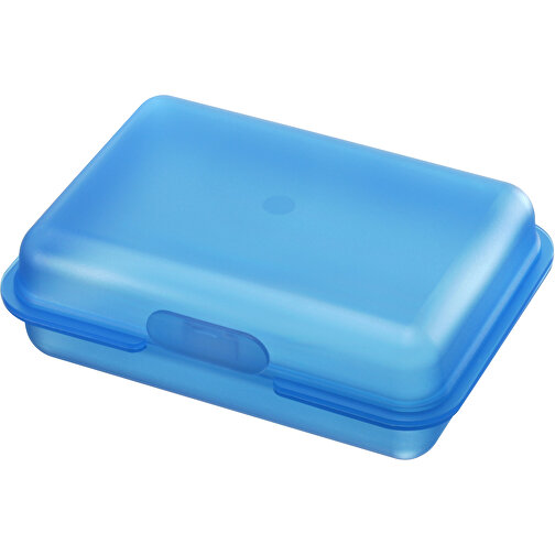 Brotdose/Butterdose , gefrostet blau, PP, 15,30cm x 5,00cm x 10,60cm (Länge x Höhe x Breite), Bild 1