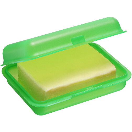 Brotdose/Butterdose , gefrostet grün, PP, 15,30cm x 5,00cm x 10,60cm (Länge x Höhe x Breite), Bild 3
