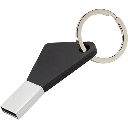 USB-Stick Silicon I 4GB , Promo Effects MB , schwarz MB , 4 GB , Metall, Silikon MB , 3 - 10 MB/s MB , 5,83cm x 0,45cm x 2,95cm (Länge x Höhe x Breite), Bild 1