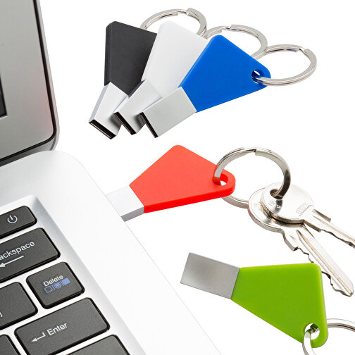USB-Stick Silicon I 1GB , Promo Effects MB , rot MB , 1 GB , Metall, Silikon MB , 3 - 10 MB/s MB , 5,83cm x 0,45cm x 2,95cm (Länge x Höhe x Breite), Bild 3