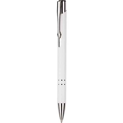 Kugelschreiber New York Glänzend , Promo Effects, weiß, Metall, 13,50cm x 0,80cm (Länge x Breite), Bild 1