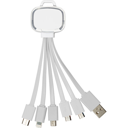 USB-Multifunktionsadapter , Promo Effects, weiß, Kunstoff, 15,00cm (Länge), Bild 1