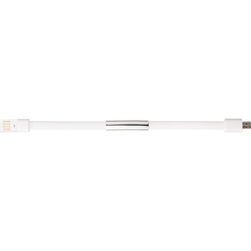 Micro-USB Armband , Promo Effects, weiß, Kunstoff, 22,50cm (Länge), Bild 1