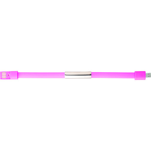 Micro-USB Armband , Promo Effects, pink, Kunstoff, 22,50cm (Länge), Bild 1