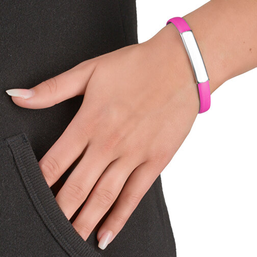 Micro-USB Armband , Promo Effects, pink, Kunstoff, 22,50cm (Länge), Bild 3