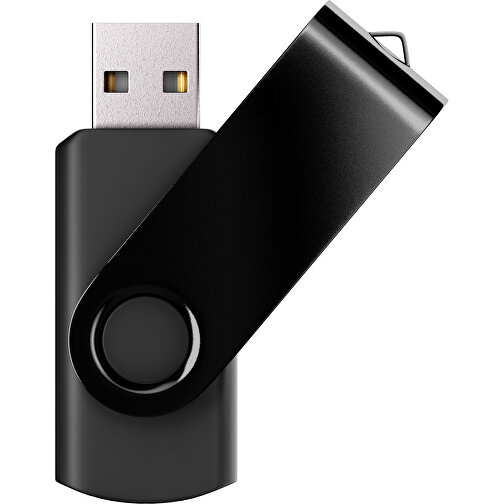 USB-Stick Swing Color 2GB , Promo Effects MB , schwarz MB , 2 GB , Kunststoff/ Aluminium MB , 3 - 10 MB/s MB , 5,70cm x 1,00cm x 1,90cm (Länge x Höhe x Breite), Bild 1