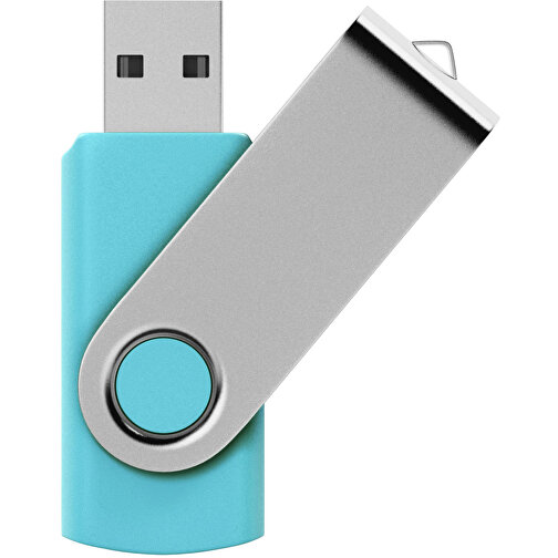 USB-Stick SWING 2.0 32 GB , Promo Effects MB , hellblau MB , 32 GB , Kunststoff, Metall MB , 3 - 10 MB/s MB , 5,80cm x 1,09cm x 1,90cm (Länge x Höhe x Breite), Bild 1