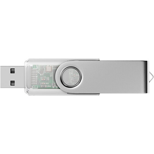 USB-Stick SWING 2.0 32 GB , Promo Effects MB , klar transparent MB , 32 GB , Kunststoff, Metall MB , 3 - 10 MB/s MB , 5,80cm x 1,09cm x 1,90cm (Länge x Höhe x Breite), Bild 3