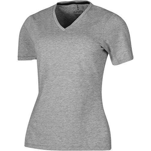 Kawartha T-Shirt Für Damen Mit V-Ausschnitt , Green Concept, grau meliert, Single jersey Strick 85% Bio Baumwolle, 10% Viskose, 5% Elastan, 200 g/m2, XL, , Bild 4