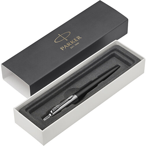 Parker Jotter Bond Street Kugelschreiber , Parker, schwarz / silber, Edelstahl, 12,90cm x 12,80cm (Länge x Höhe), Bild 5
