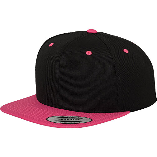 Classic Snapback 2-Tone , black / neon pink, 80 % Acryl, 20 % Wolle, , Bild 1
