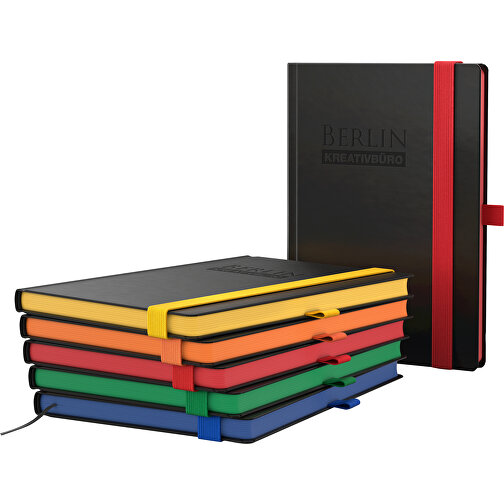 Notizbuch Color-Book Bestseller A5, Gelb , schwarz, gelb, Hochweißes Schreibpapier 90 g/m², 21,00cm x 14,80cm (Länge x Breite), Bild 2